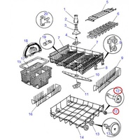Electrolux Simpson Westinghouse Dishwasher Lower Basket Wheel 0238400042K alternate image