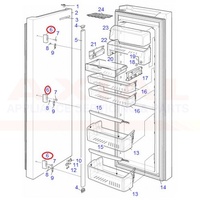 Electrolux Westinghouse Fridge Pedestal Handle Kit of 3 Stainless Steel Model 1450206K alternate image