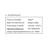 PA-1005-FS3-A-X1 Elitech Pressure Transmitter -0~30BAR GERMANY CERAMIC CHIP alternate image