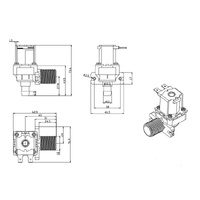 XJD-151 DISHWASHER WATER INLET / DRAIN VALVE 10L/m AC240V alternate image