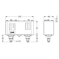 Mech Controls - Pressure | Danfoss KP15 Universal Dual Pressure Switch | PN: 060-1154 alternate image
