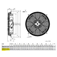 Motors - Axial Motors > 500mm | Fan Axial Ziehl Abegg 6P 3Ph 560mm | PN: FB056-SDK.4FV4P alternate image