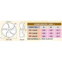 Fan Blades - Steel Boss | Plastic Fan Blade PF-18AE1A for Condensing Unit alternate image