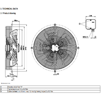 Motors - Axial Motors > 500mm | EBM AC Axial Fan Hyblade with Grille 560mm | PN: S6E560AN0101 alternate image