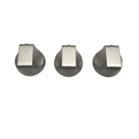 3 X SIMPSON GAS COOKTOP SILVER CONTROL KNOB 72JS*50 alternate image
