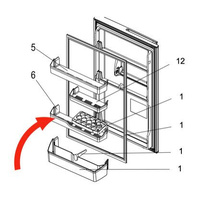Mitsubishi Electric Fridge Middle Door Shelf MR-CGX492 - KIEDJ8118 alternate image