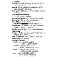 Fieldpiece SDMN6: Manometer with Air Pump for Pressure Switch Calibration alternate image