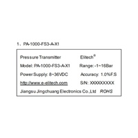 PA-1000-FS3-X1 Elitech Pressure Transmitter -1~16 BAR Germany Ceramic Chip alternate image