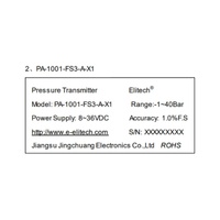 PA-1001-FS3-X1 Elitech Pressure Transmitter -1~40BAR Germany Ceramic Chip alternate image