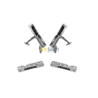 GENUINE SMEG OVEN DOOR HINGES COMPLETE ASSEMBLY WITH SUPPORTS DO41SS DO4BL-5 alternate image