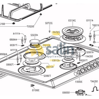 GENUINE SMEG STOVE GAS COOKTOP BURNER SET ASSEMBLY CIR60XS3 alternate image