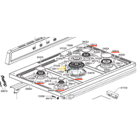 GENUINE SMEG STOVE GAS COOKTOP COMPLETE BURNER ASSEMBLY TRA90BL9 alternate image