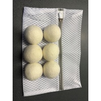 100% NZ Sheep Wool Dryer Balls SMALL (INCLUDING SMALL LAUNDRY DELICATES BAG) (PKT 6)