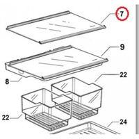 Fisher and Paykel Fridge Freezer Glass Shelf 560mm - *Silver Trim* 838362P