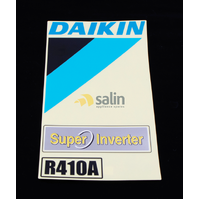 Genuine Nameplate (Super Inverter - R410A) for Daikin Part No 1733853 (M1)