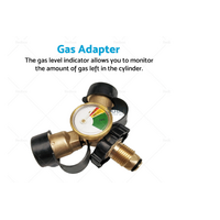LPG Bottle POL Dual Outlet Adapter "Y" Configuration with Gas Level Gauge