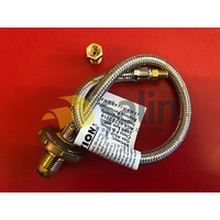 LPG Gas Stainless S Braided Hose 1/4" Caravans Motorhomes Boat 450mm PIGTAIL