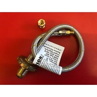 LPG Gas Stainless S Braided Hose 1/4" Caravans Motorhomes, Boat 1000mm PIGTAIL