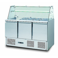 IGLOOO Commercial 3 Door Salad Cod Bar Pizza Fridge Saladette 1365wx1100hx700d