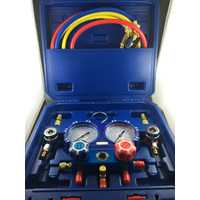 R410a R134A AIR CONDITIONING FRIDGE MANIFOLD GAUGE BALL VALVE 60" LONG HOSE