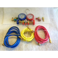 R410a AIR CONDITIONING AND REFRIGERATION MANIFOLD GAUGES WITH HOSES