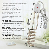 2 x Travel Portable Electric Hot Water Heater immersion Element 1500W Camping