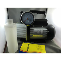 NEW 2 STAGE 4.5 CFM REFRIGERATION VACUUM PUMP 3" GAUGE SELONOID VALVE 2DS245S