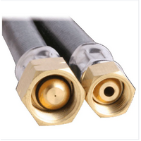 LPG NATURAL GAS HOSE 6mm PVC ORANGE 1/4'' BSP FC x 3/8'' BSP-LHF 6HTB6000 6 MTR