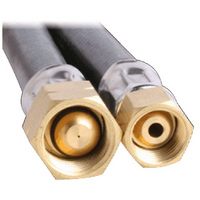 LPG NATURAL GAS HOSE 6mm PVC BLACK M16 x 1.5 x 3/8'' BSP-LHF 6HKB0900 900mm