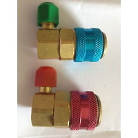 Car Auto Air Conditioner PAIR AC R134a Quick Coupler Connector Adapter Re