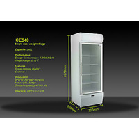 B NEW 540L COMMERCIAL UPRIGHT DISPLAY DRINK FRIDGE BEER CHILLER 3.2kW.h/24h