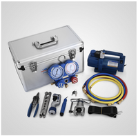 7 in 1 KIT - VACUUM PUMP MANIFOLD GAUGE RATCHED FLARING PIPE CUTTER WK-7P