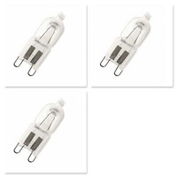 3 x 25W NEW Delonghi Oven Halogen Lamp Light Bulb Globe DE605MS DE605MW