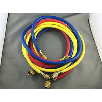 AIR CONDITIONER FRIDGE MANIFOLD GAUGE SERVICE HOSE RED GREEN BLUE 1.5M LONG EACH