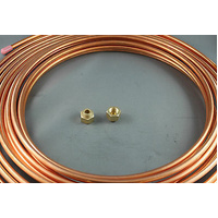 1/2" x 2 M SOFT COPPER PIPE COIL & 2 1/2" FLARE NUTS WATER AIR CONDITIONER