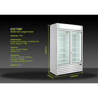 BNIB NEW DOUBLE DOOR COMMERCIAL DISPLAY FREEZER W1220*D700*H1980 8 shelves