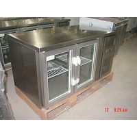 S.S 2 DOOR BENCH REFRIGERATOR FRIDGE 1.5M LONG 1350mm(w) x 700mm(d) x 850mm(h)