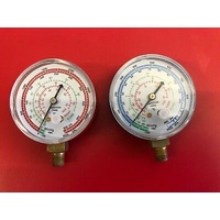 SPARE DOUBLE GAUGE S FOR R134 R22 R404A AS REPLACEMENT HIGH & LOW GAUGE