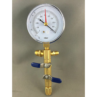 ANALGUE VACUUM GAUGE REFRIGERATION GAUGE 3 INCH DIAMETER WITH BALL VALVES