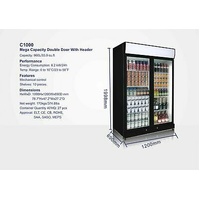 1000L COMMERCIAL GLASS DISPLAY FRIDGE 110*70*21CM LED LIGHT ALUMINIUM DOORS