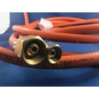 LPG NATURAL GAS HOSE 6mm PVC BLACK 1/4'' BSP FC x 3/8'' BSP-LHT 4000mm 2.6mP
