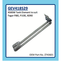 FAGOR DISHWASHER  TANK ELEMENT FI80, FI100, AD90 4500W GEV418529 Z743601