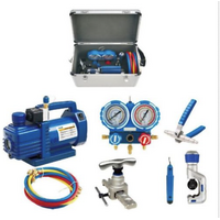 INTEGRATED TOOL KIT VACUUM PUMP, MANIFOLD GAUGE, RATCHED FLARING PIPE EXPANDER