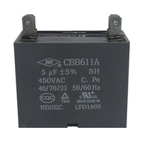 AIR CONDITIONER FAN MOTOR CAPACITOR 5uF 450Volt CBB61