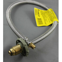 2x LPG Braided Gas Hose Pigtail Caravan Hand Wheel POL 1/4MBSP INV FLARE 600mm