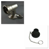 Female Gas Bayonet Floor & Wall Socket + Dust Cap For Caravan RV BBQ LPG Heater