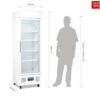 POLAR Commercial Drink Upright Cooler Single Door Display Fridge Bottles 350LT