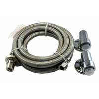 2M SS BRAIDED GAS HOSE 3/8" BSP X BAYONET COUPLING 2 FLOOR BAYONET SOCKETS