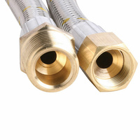 Brand New Stainless Steel Braided 10mm Gas Hose 3/8 SAE FF x 3/8 BSP M x 1200mm