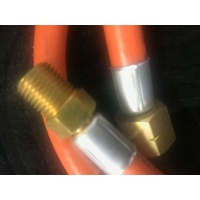 LPG HEATER BBQ GAS HOSE 5MM 3/8 LHT x 1/4 MALE BSP P/N 89121 1 M Long